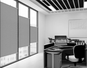 Blendschutz Plissee nach Maß - mit Stoffqualität fürs Büro Crepp Perlex Object I-201