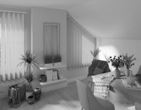Esszimmer Giebel Lamellenvorhang - Kollektion Trevira Basic