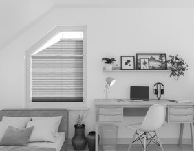 Fünfeck Plissees nach Maß - Stoffe der Kollektion Crush Perlex