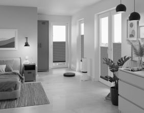 Schlafzimmer Plissee Verdunkelung - Stoffe der Kollektion Blackout-Duo