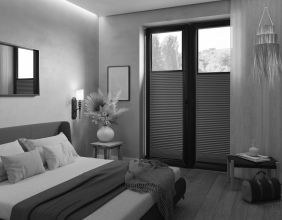 Verdunkelungsplissee fürs Schlafzimmer mit Klebeleisten - Kollektion Blackout Duo